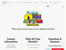 Tablet Screenshot of allyearrentals.com